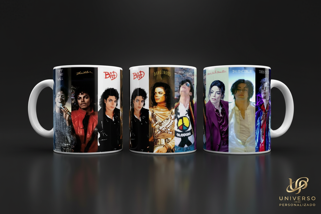 Caneca Michael Jackson Eras dos Álbuns
