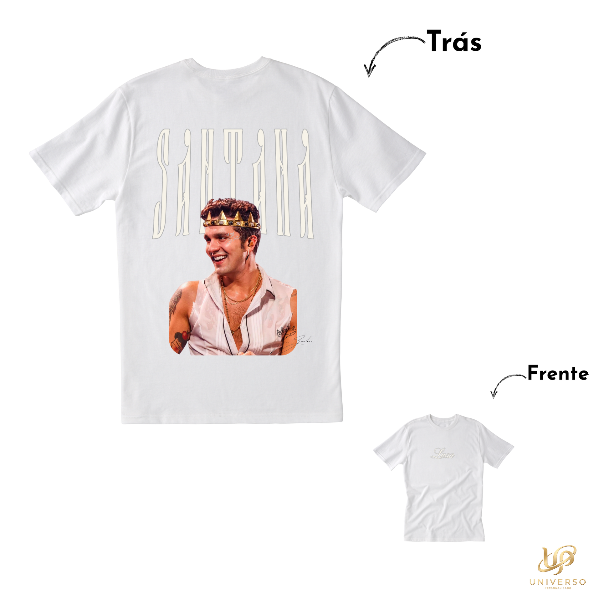 T-shirt Santana frente e costas