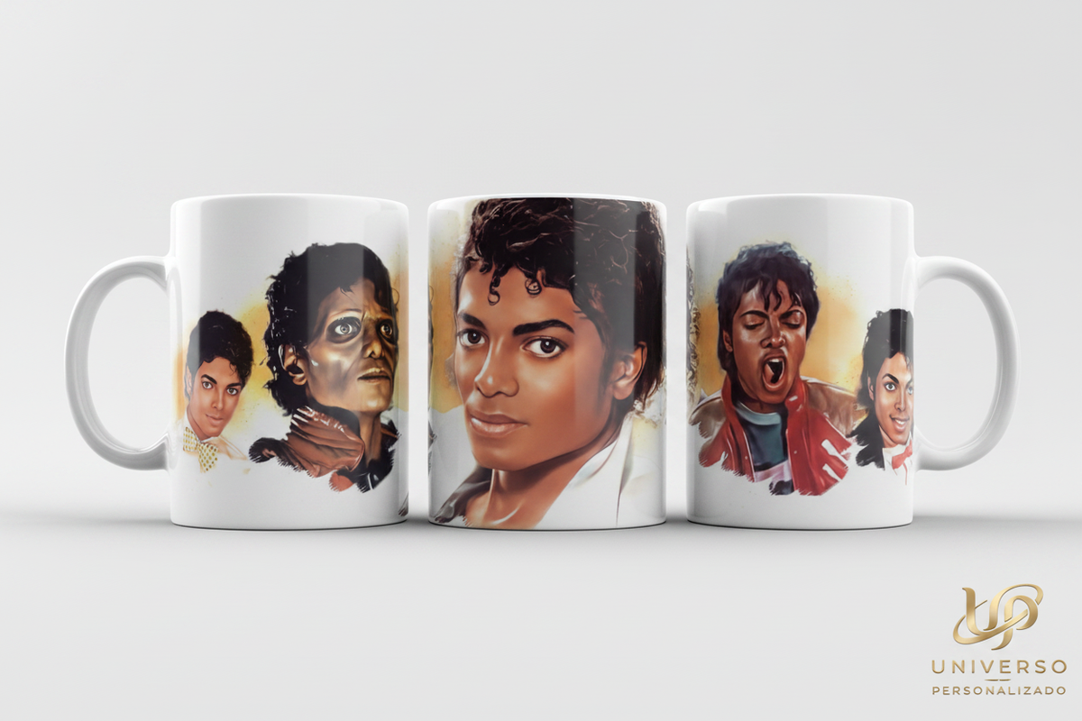 Caneca Michael Jackson Retratos Icónicos Ilustração