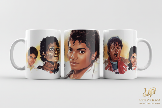 Caneca Michael Jackson Retratos Icónicos Ilustração