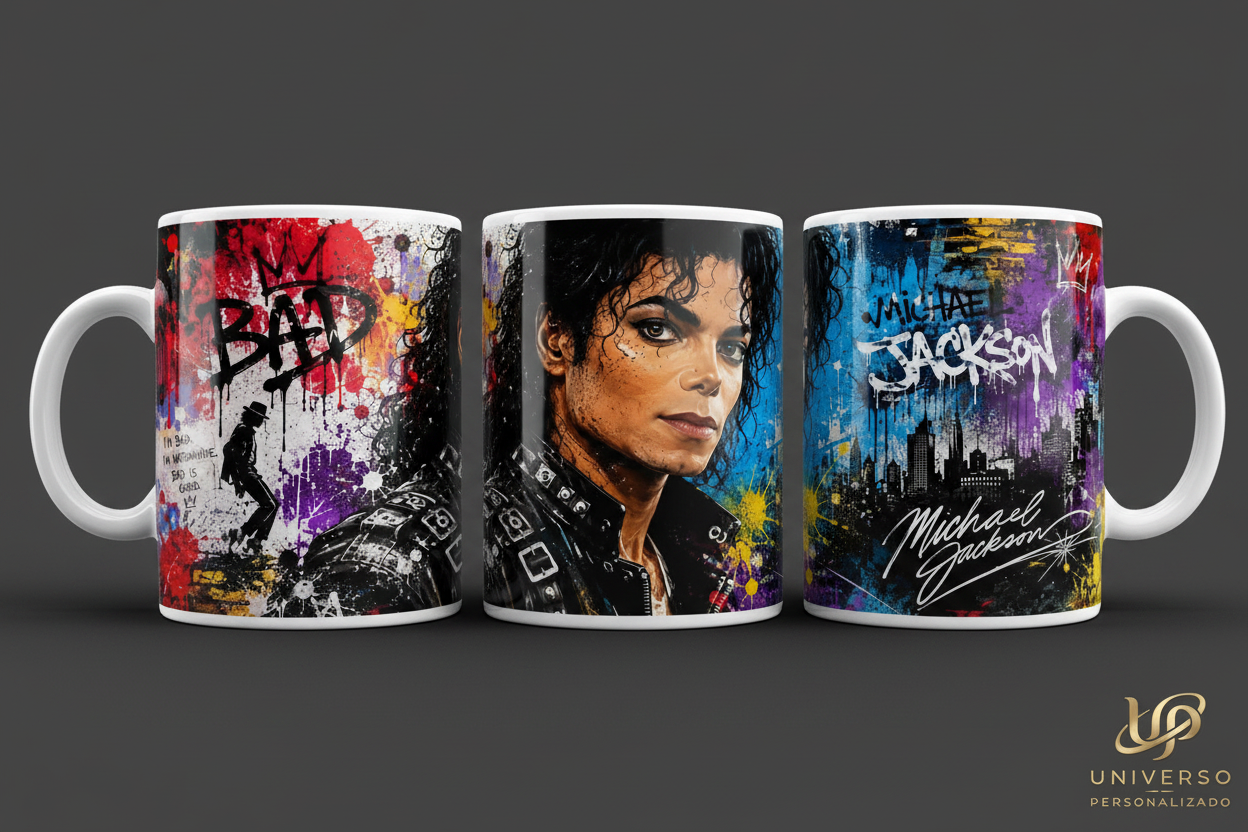 Caneca Michael Jackson BAD Urban Art Graffiti